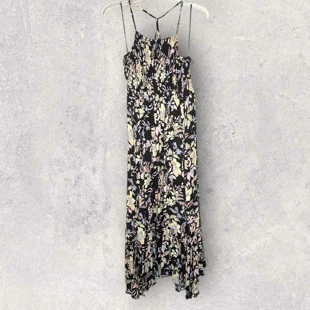Free People Heat Wave Floral Print High/Low Dress Midnight Combo NWT Size Medium - Picture 2 of 15